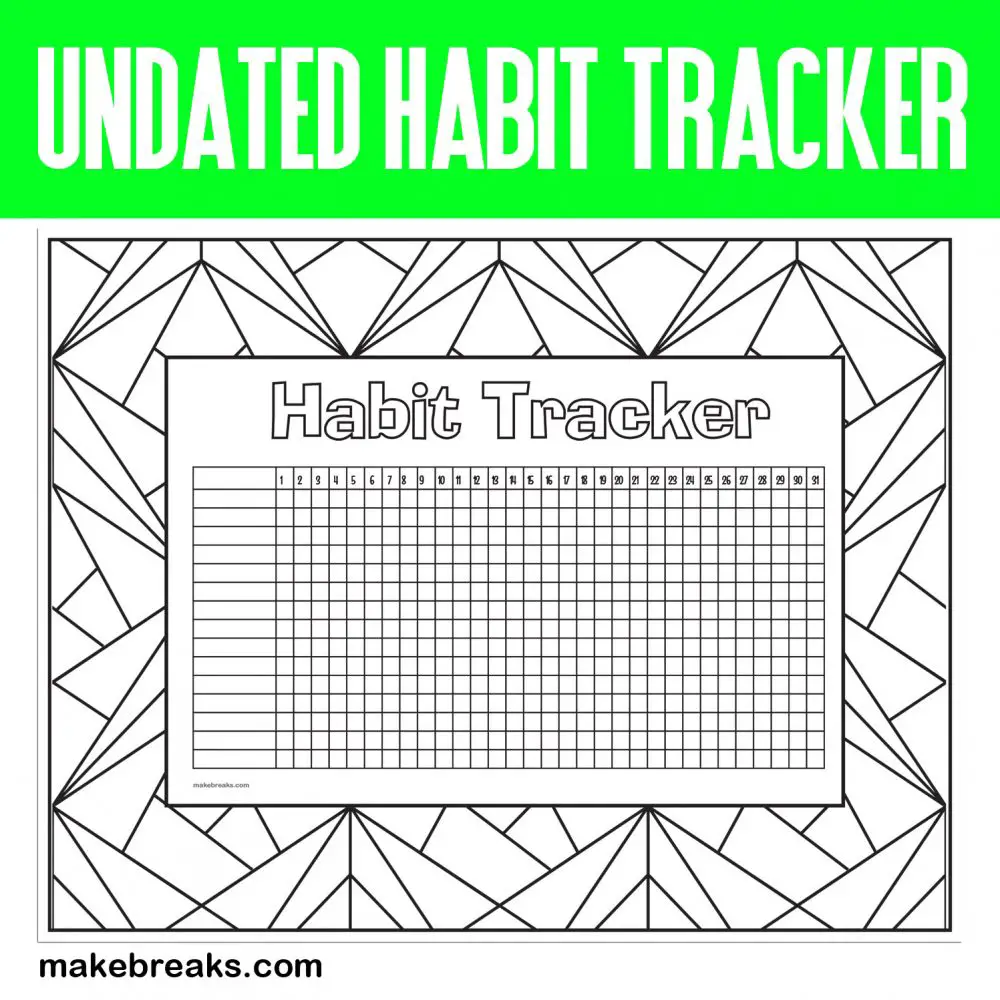 Undated Habit Tracker With Geo Frame