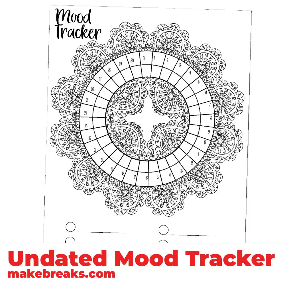 Undated Mood Tracker With Lace Frame