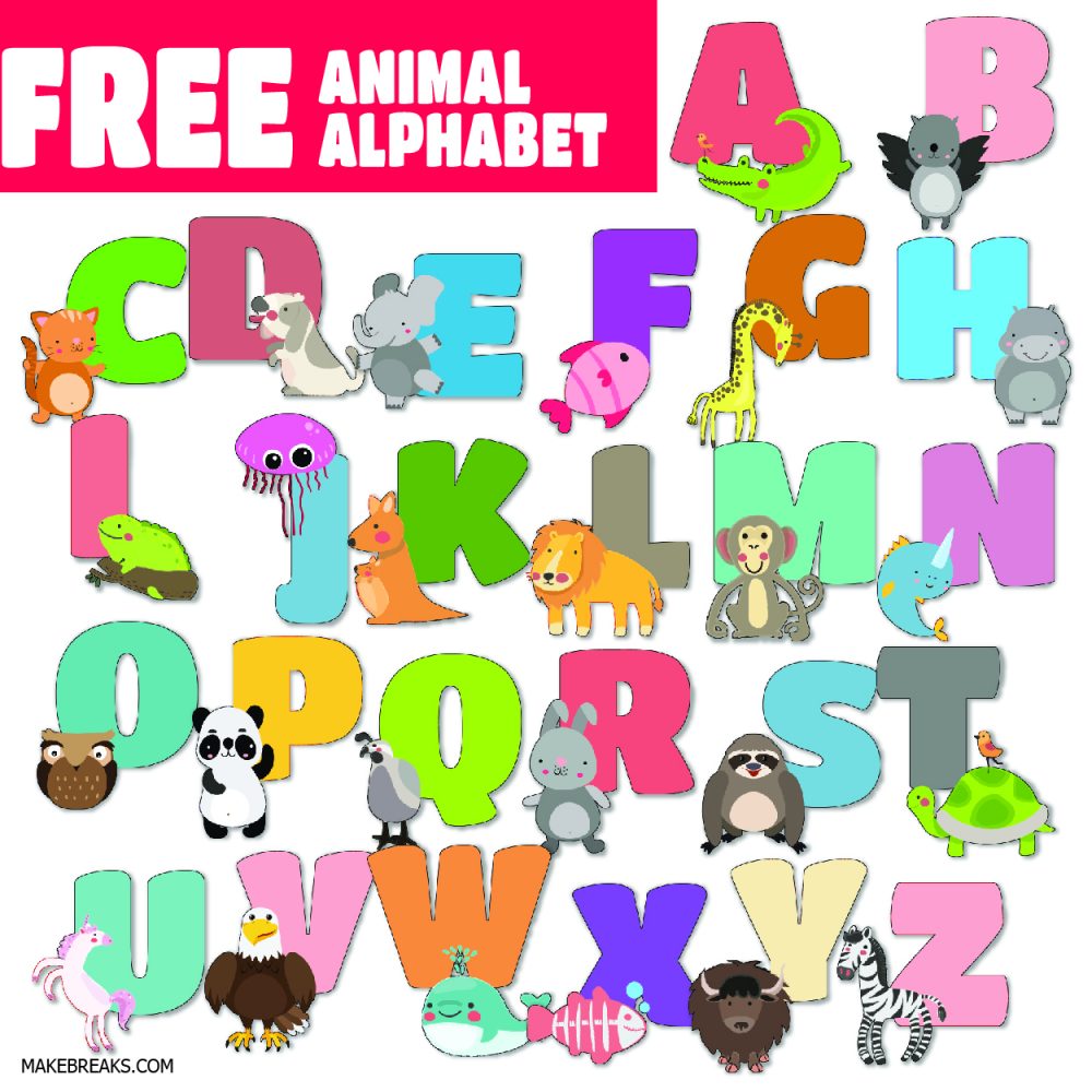 Free Illustrated Alphabet Letters – Animal Alphabet