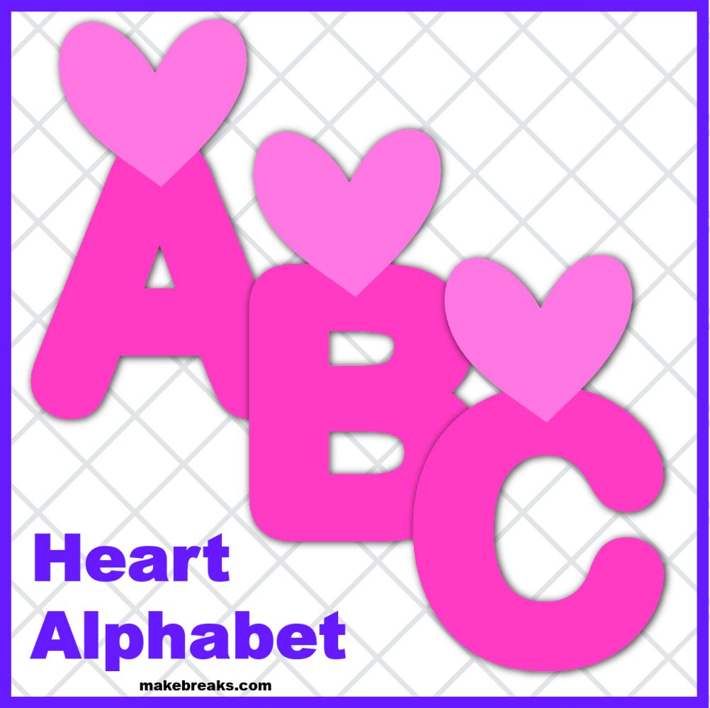 Free Heart Printable Alphabet for Valentine’s Day- Pink