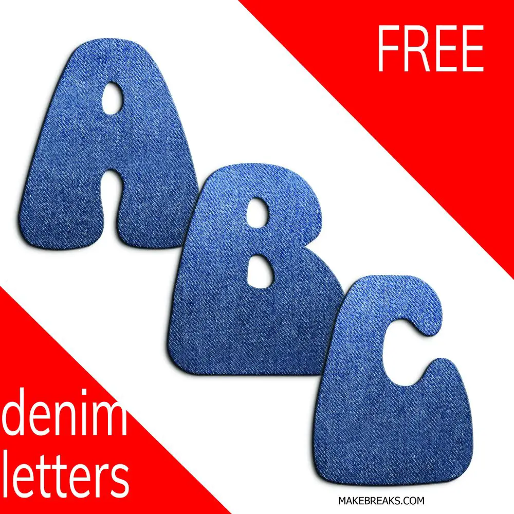 Free Denim Effect Printable Alphabet