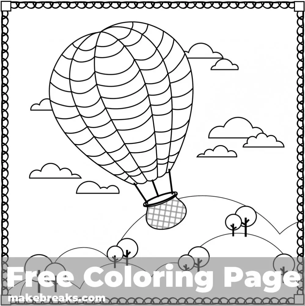 Air Balloon Coloring Page