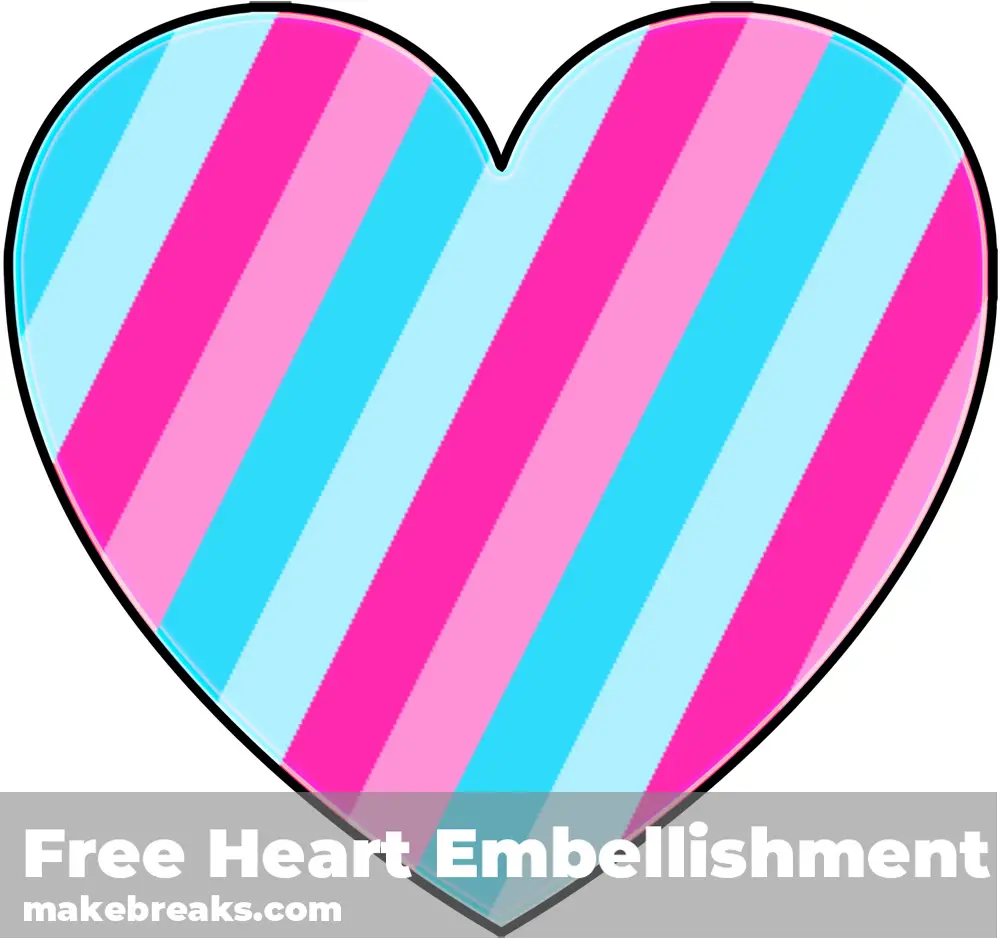 Free Striped Heart Templates Candy 5