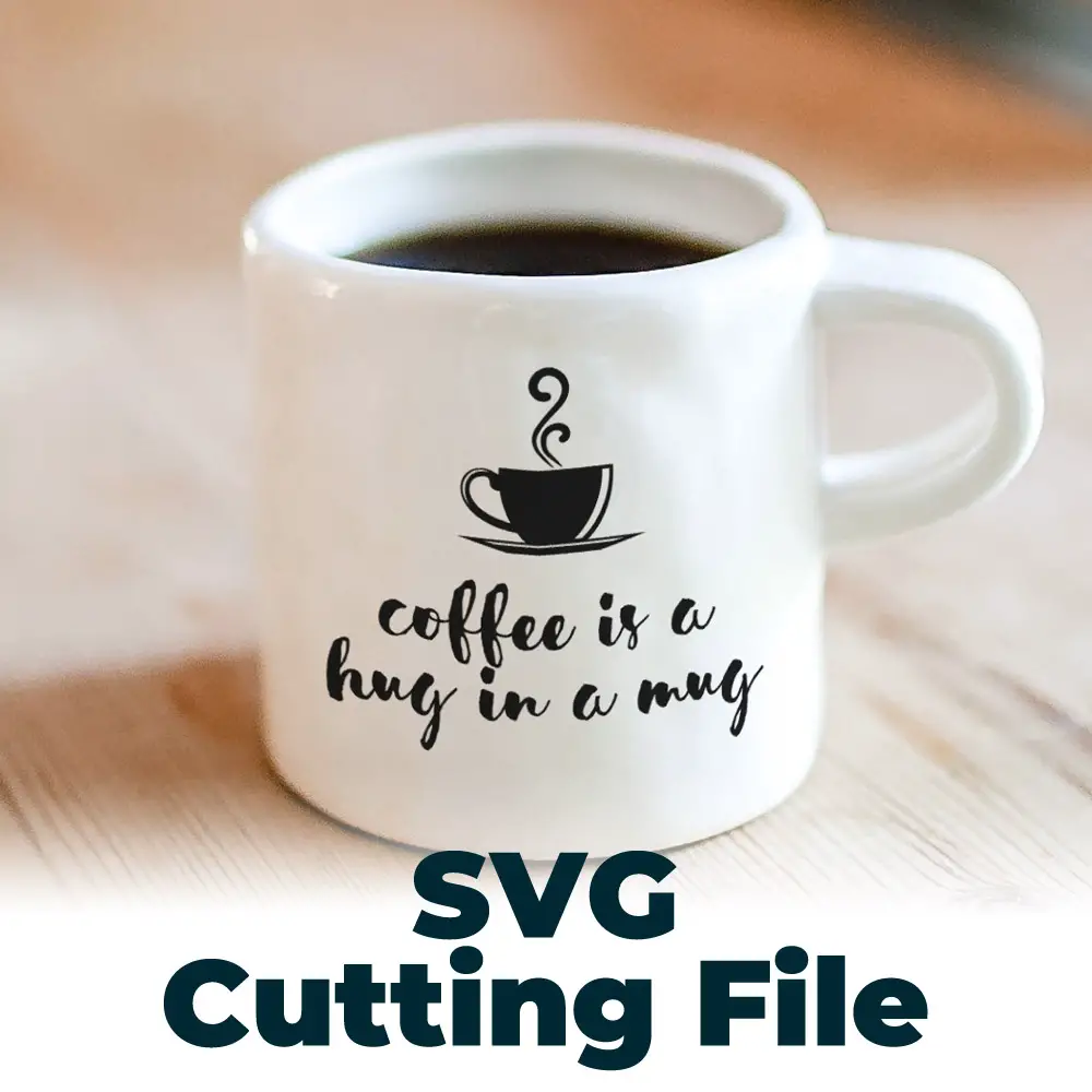 Coffee us a hug in a mug free SVG file