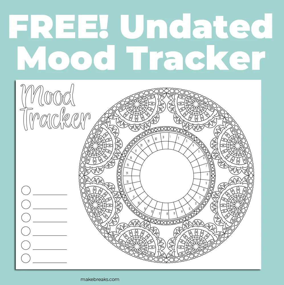 Undated Mood Tracker With Lace Frame (Landscape) 2