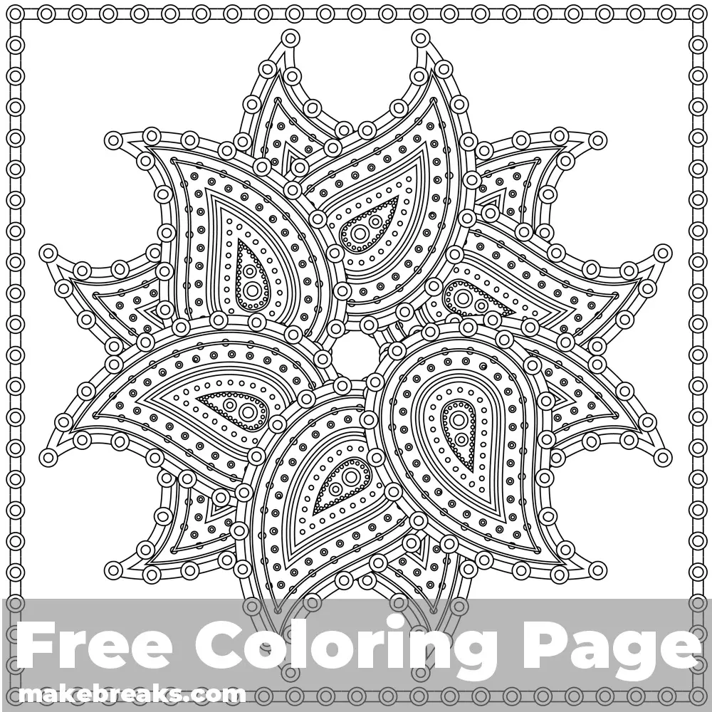 Paisley Mandala Coloring Page
