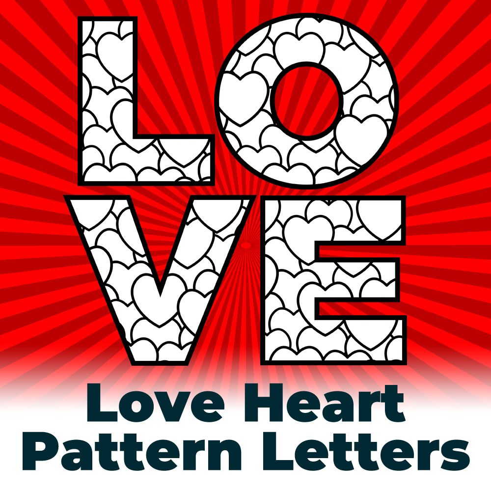 Free Love Hearts Pattern Letters