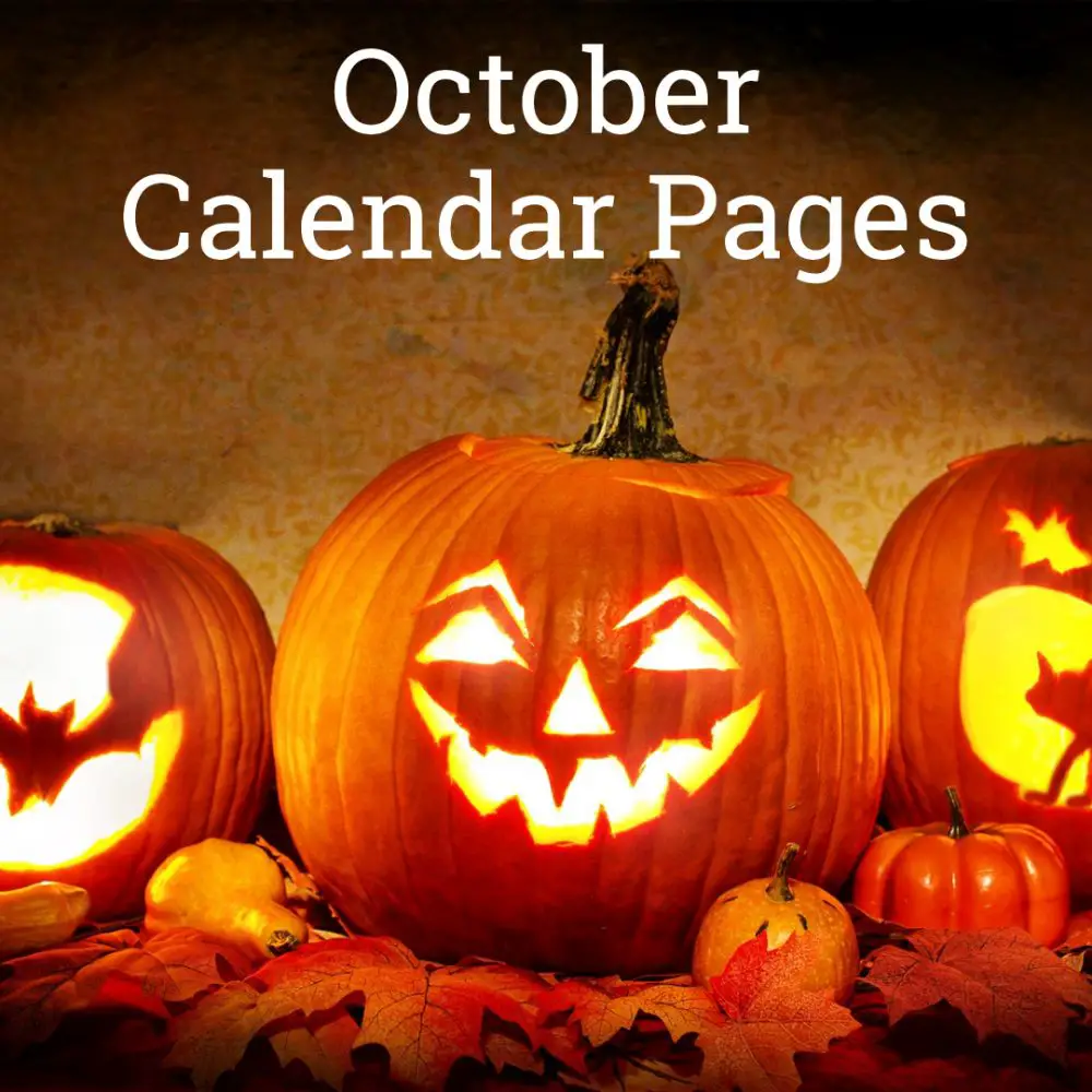 October 2019 Calendar Pages