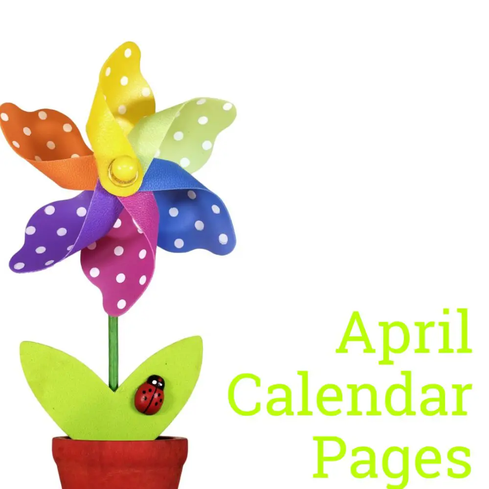 April 2019 Calendar Pages