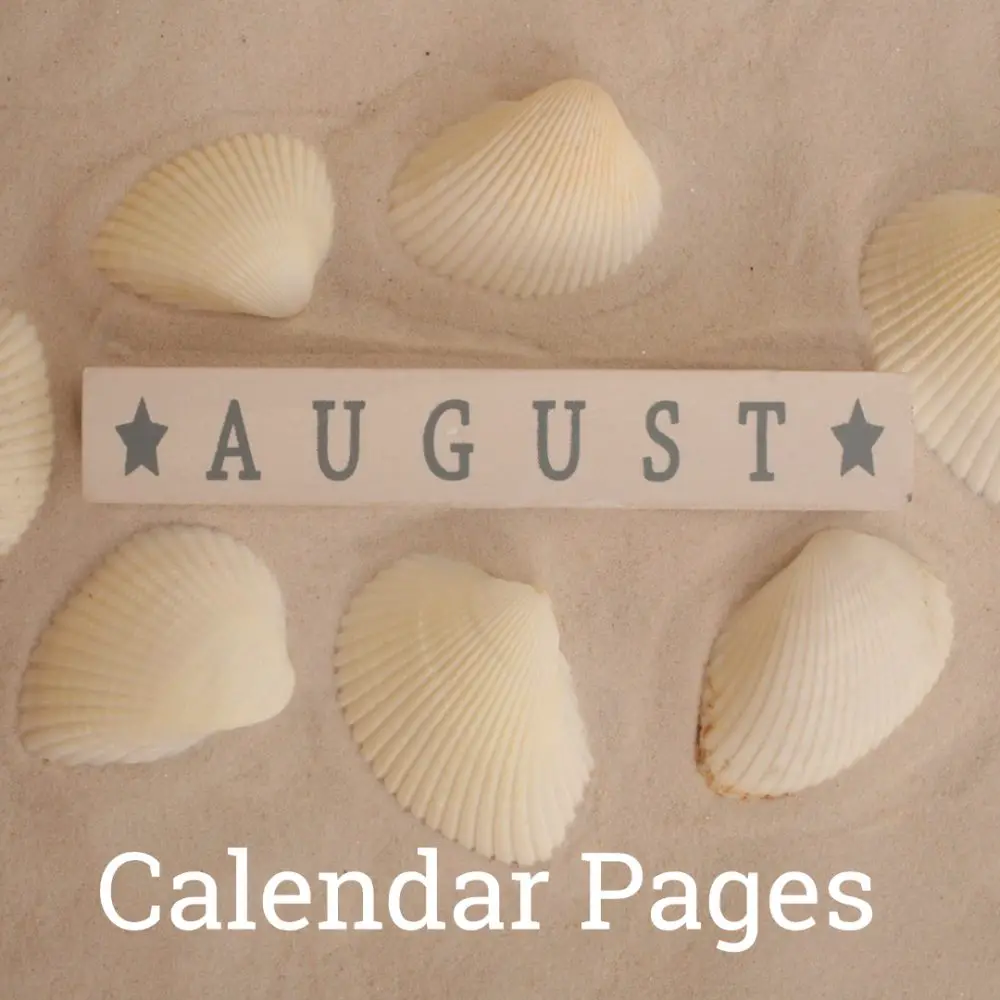 August 2019 Calendar Pages