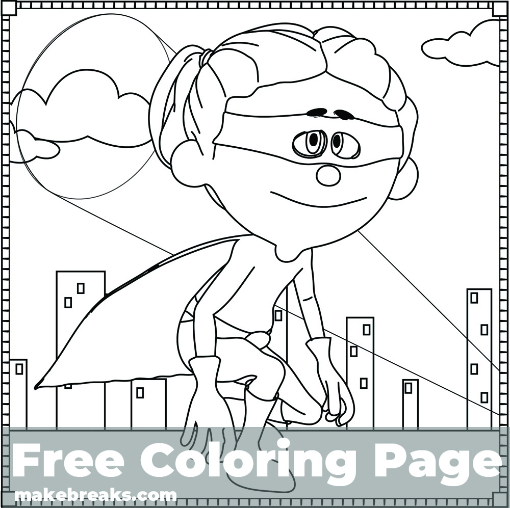 Superhero Girl Coloring Page