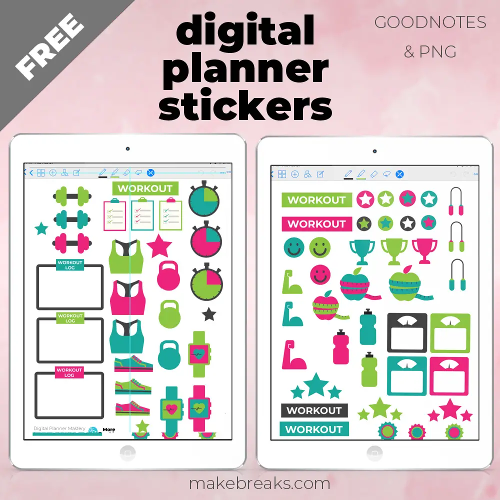 Free Digital Planner Stickers – Fitness and Workout