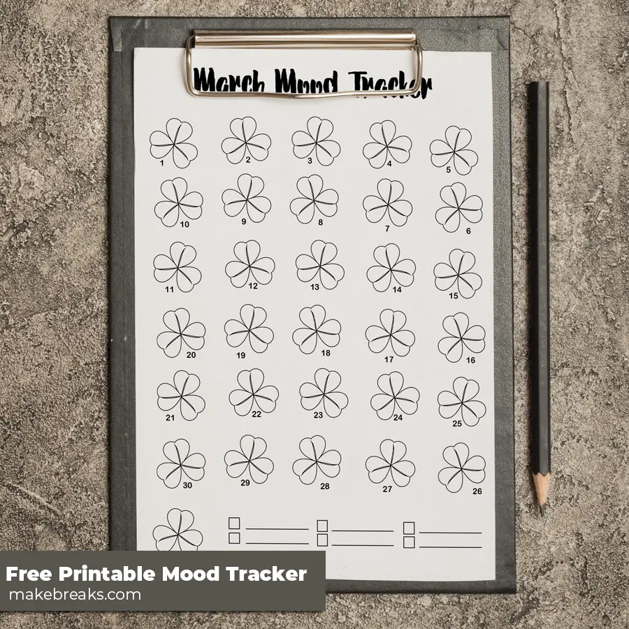 Free Printable March Mood Tracker