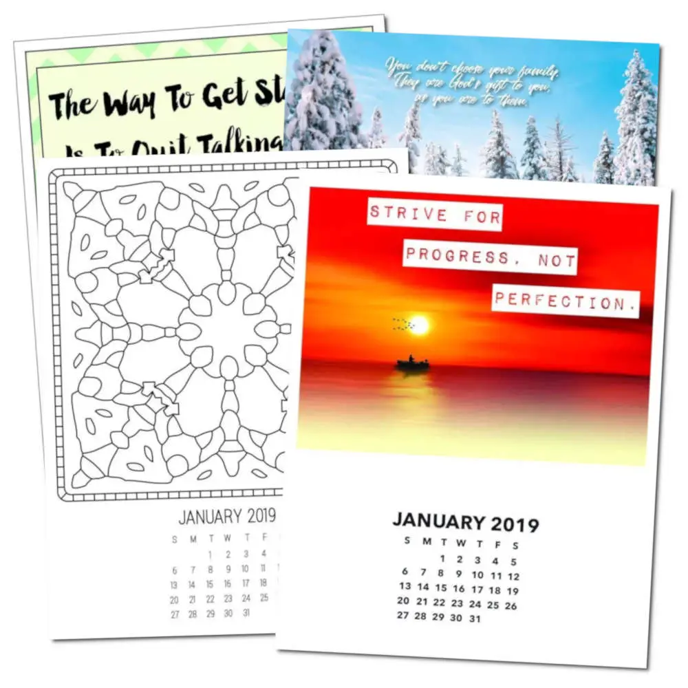 Selection of Free Printable Calendar Pages by Month