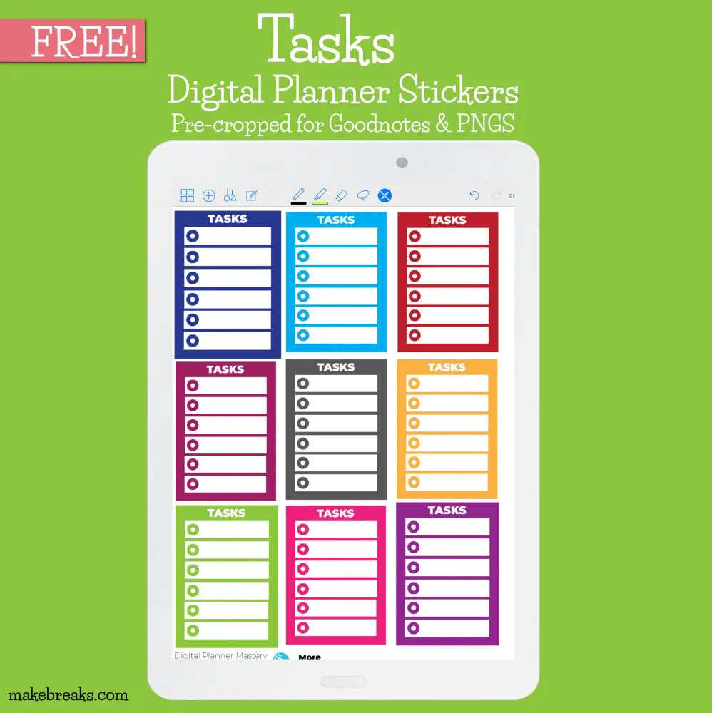 Free Tasks Digital Stickers For Goodnotes & Digital Planners