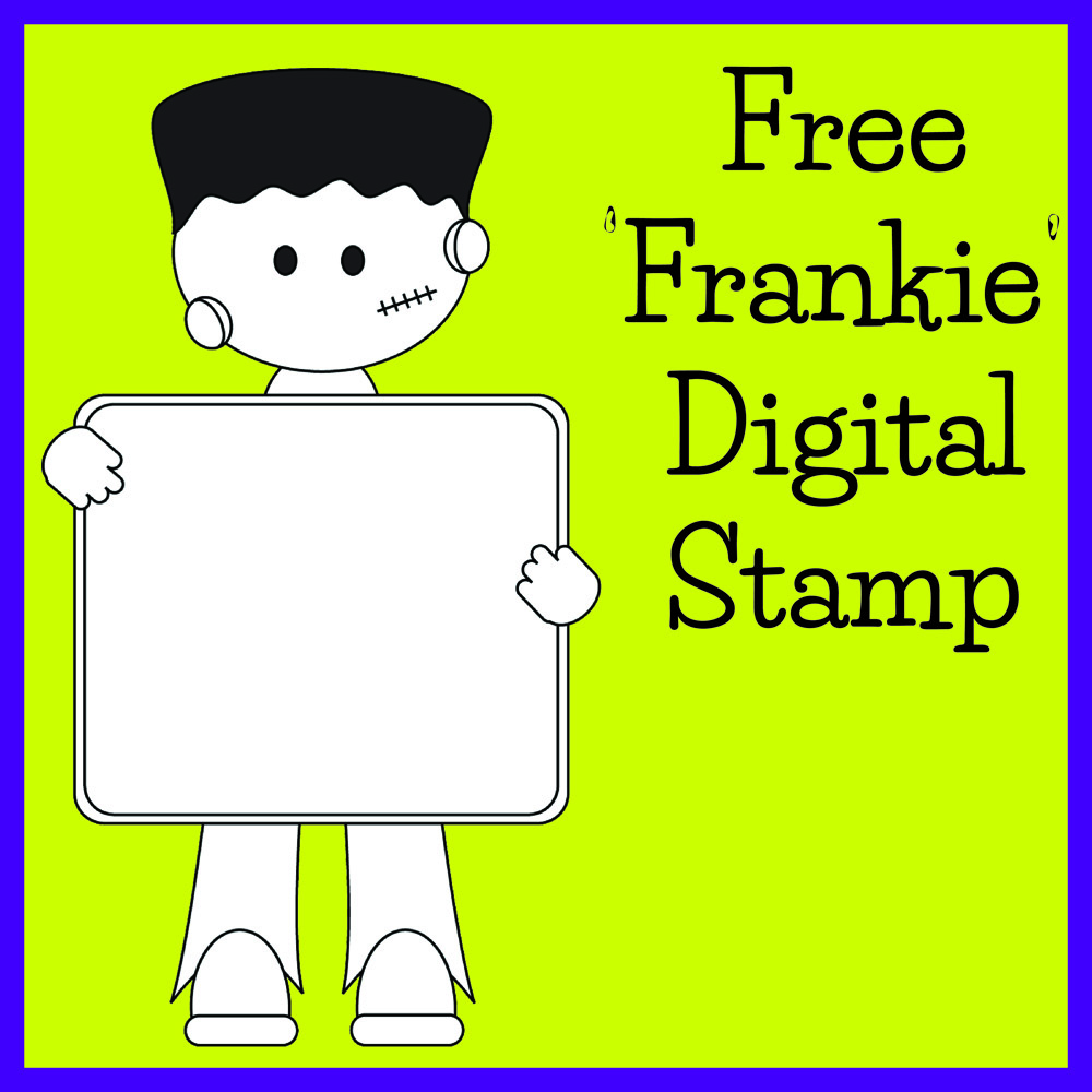 Free Digital Stamp – Cute Frankie Monster