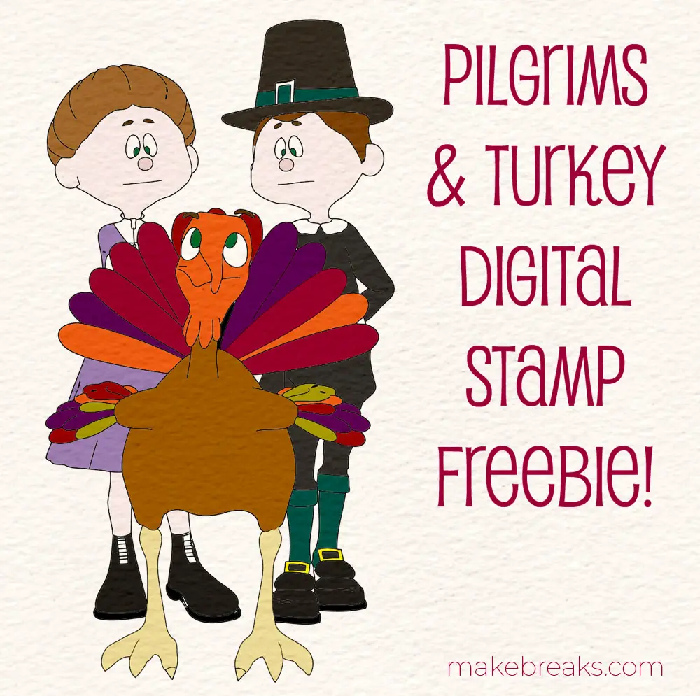 Free Digital Stamp – Pilgrims and Turkey