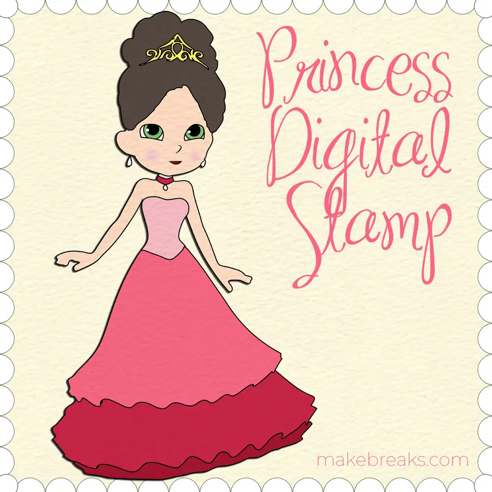 Free Princess Digital Stamp