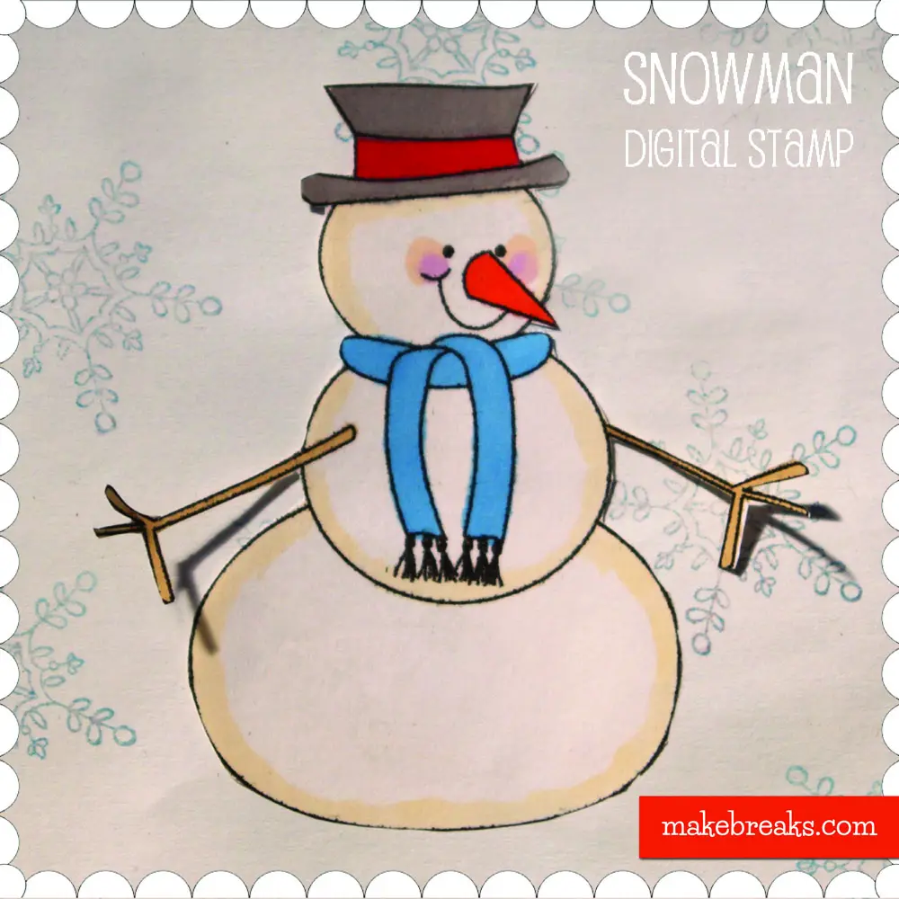 Free Snowman Digital Stamp