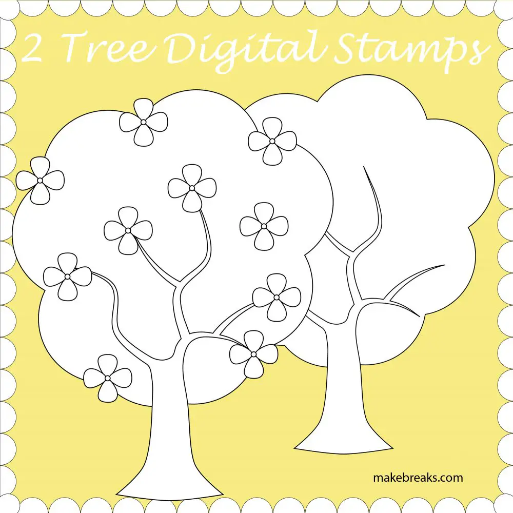 Free Trees Digital Stamp