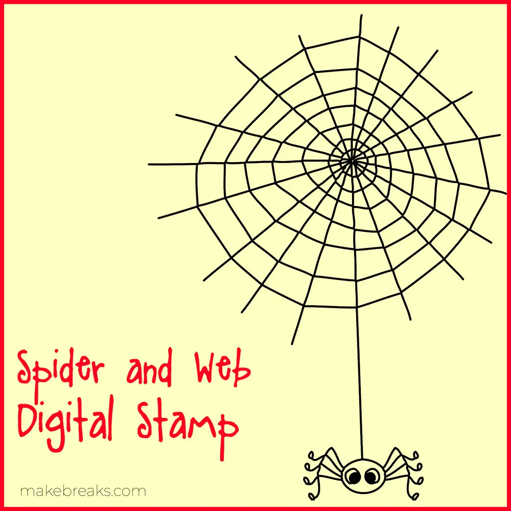 Free Halloween Digital Stamp – Spider Web