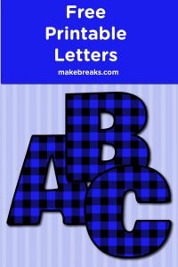 Free Printable Bold Blue Plaid Alphabet - Make Breaks