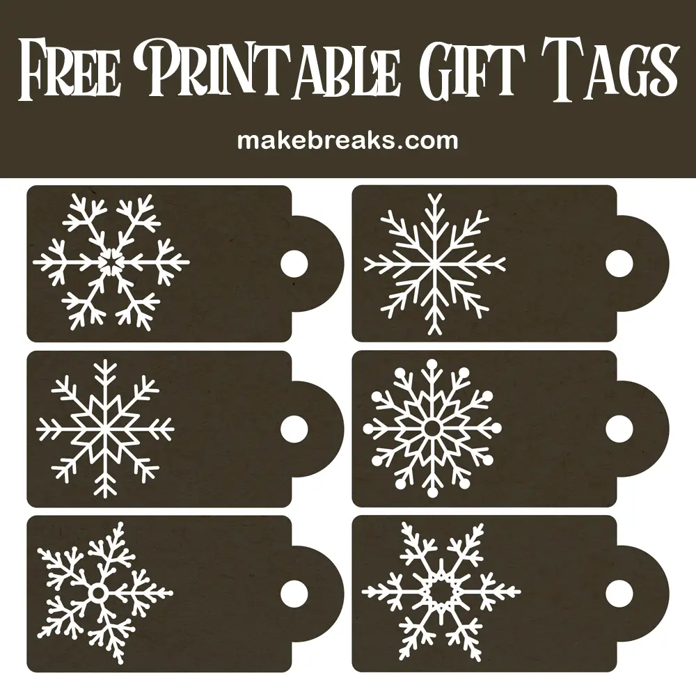 Chocolate Brown Snowflake Free Printable Gift Tags