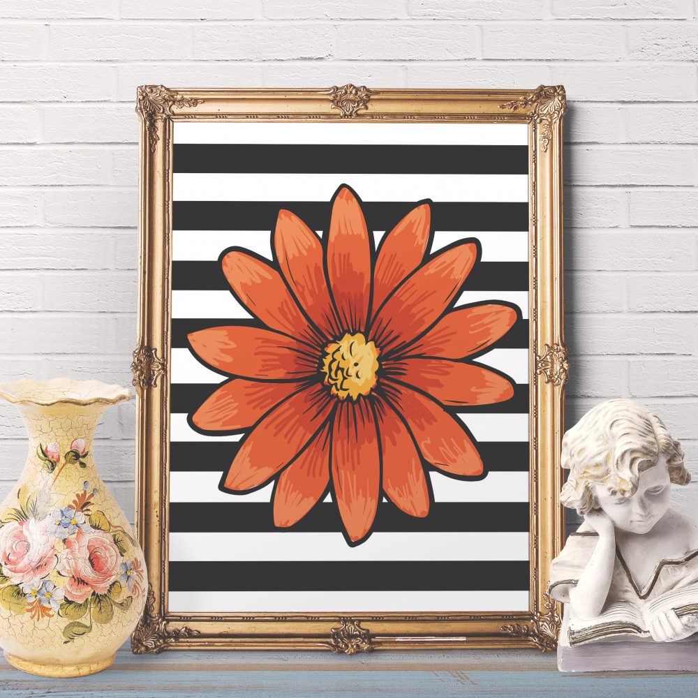 Free Printable Wall Art – Orange Flower