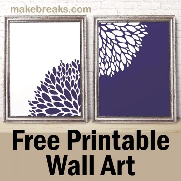 Free Printable Wall Art - Purple and White Flower - Make Breaks