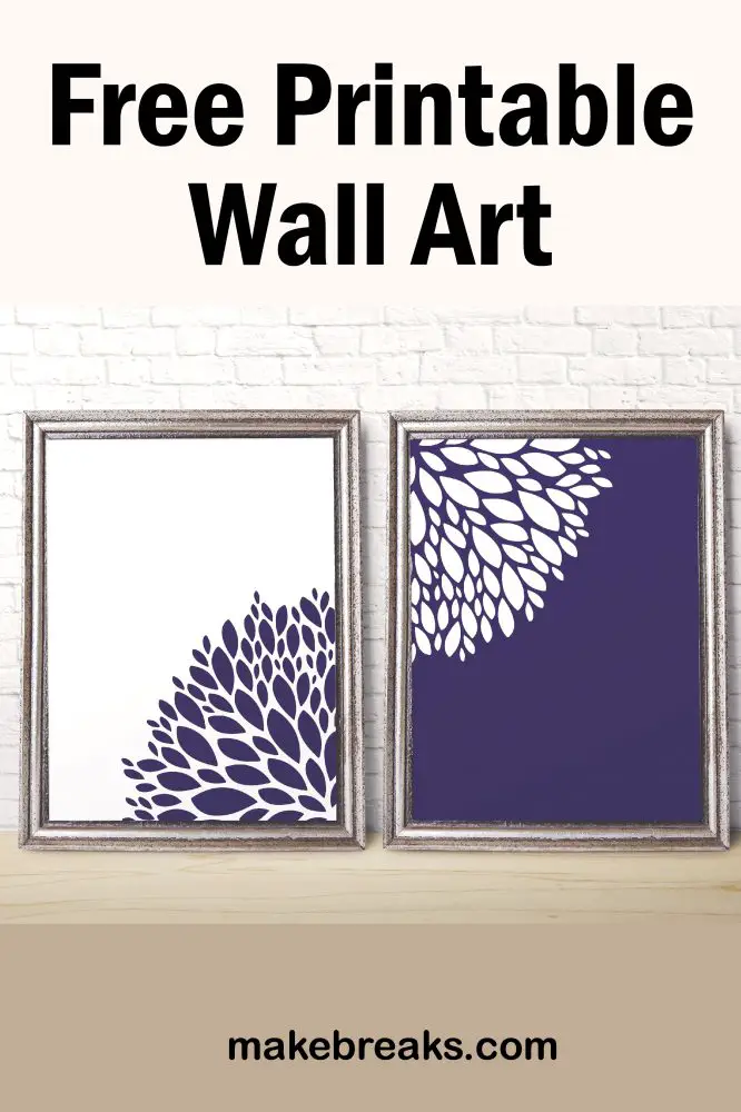 Free Printable Wall Art - Purple and White Flower - Make Breaks