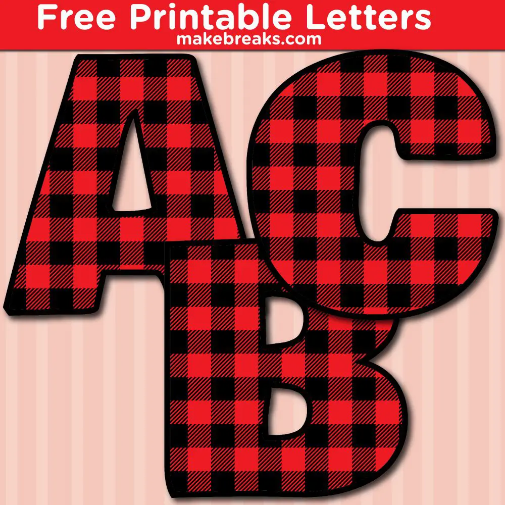 Free Printable Bold Plaid Alphabet