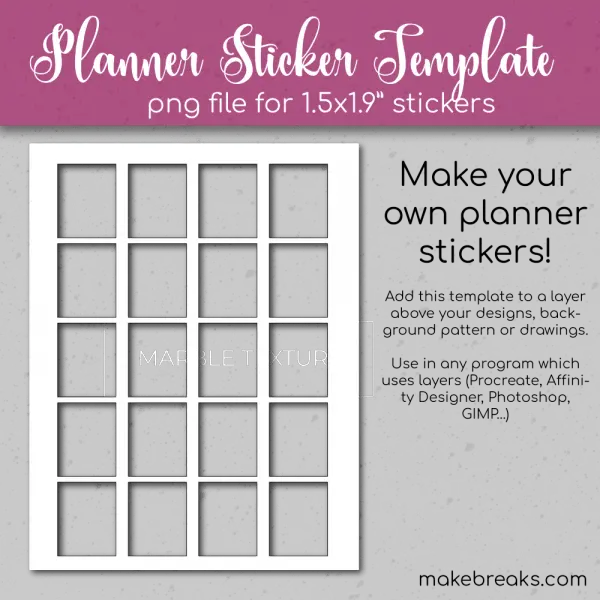 Free Printable Planner Sticker Template - Make Breaks