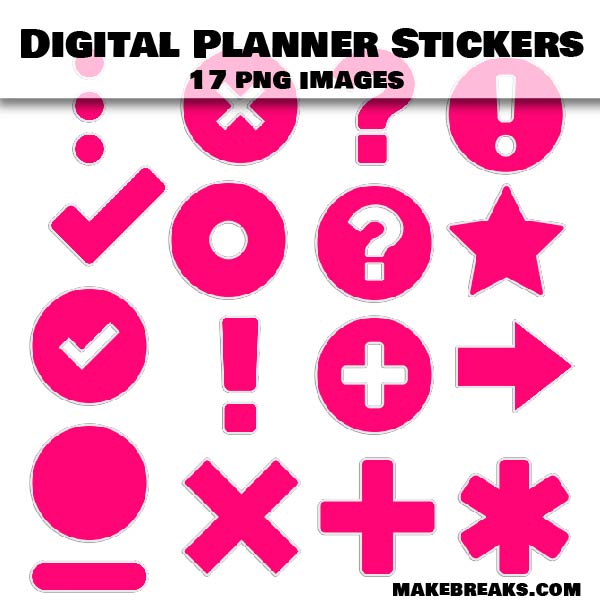 Pink Arrow/Sign Digital Planner Stickers