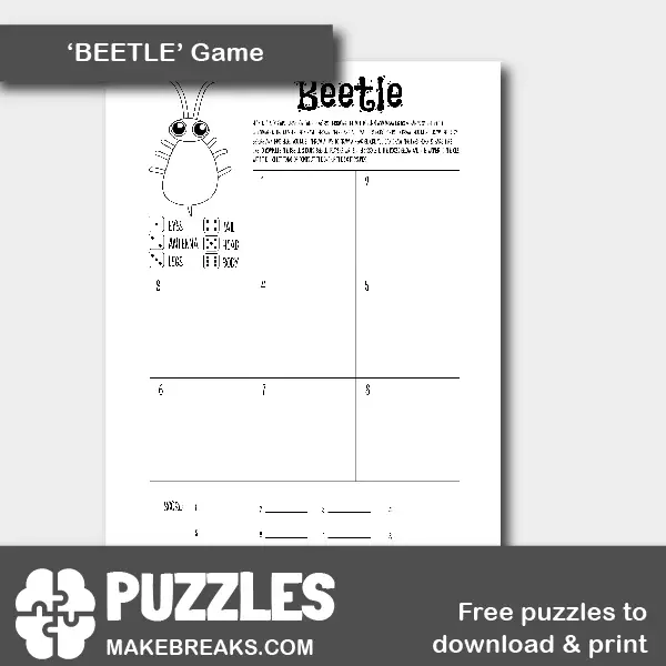 Free Printable Beetle Drive Game