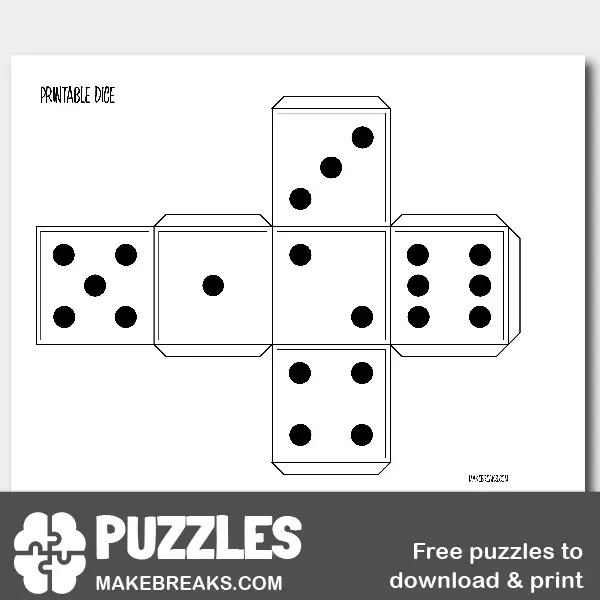 Classic Printable Paper Dice Template Free Printable Papercraft
