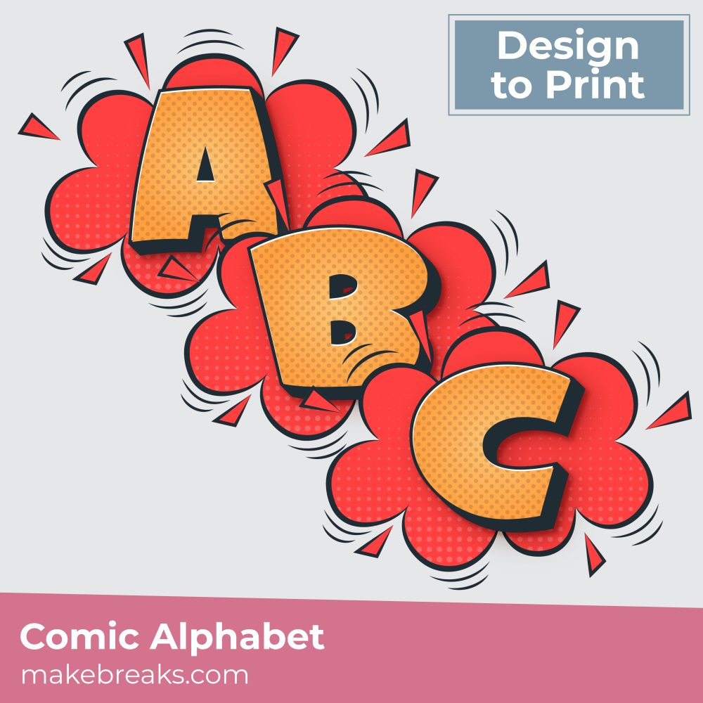 Free Comic Book Style Alphabet to Print