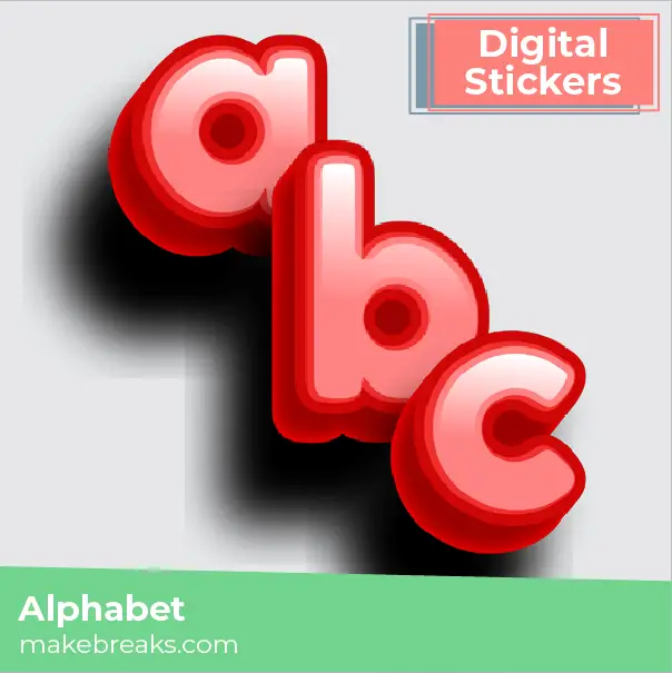 Red Lowercase Fridge Magnet Alphabet Digital Stickers