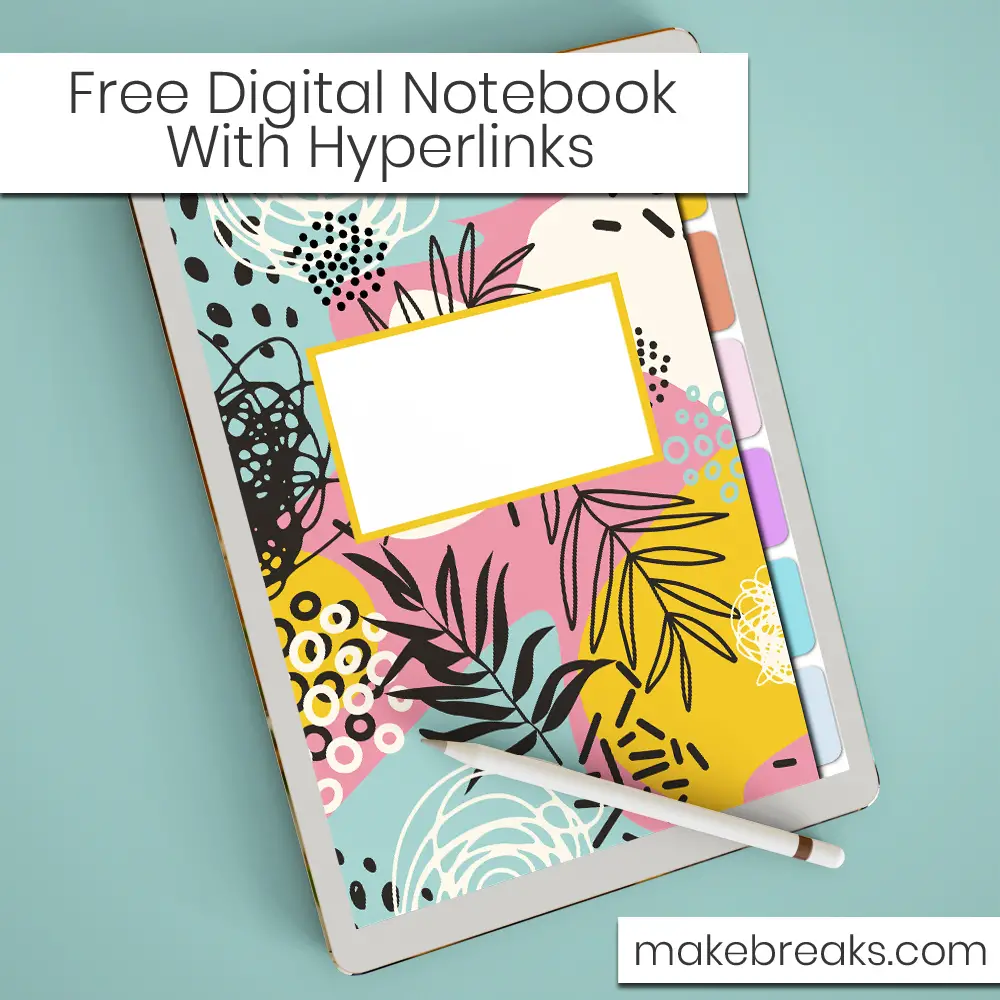 Modern Floral Pattern Free Digital Notebook with Hyperlinks – for Goodnotes & Other PDF Readers