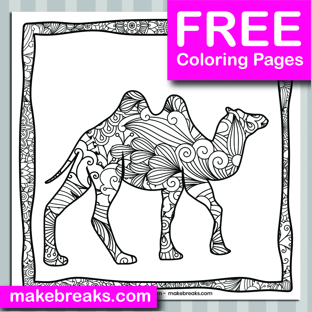 Free Camel Animal Coloring Page
