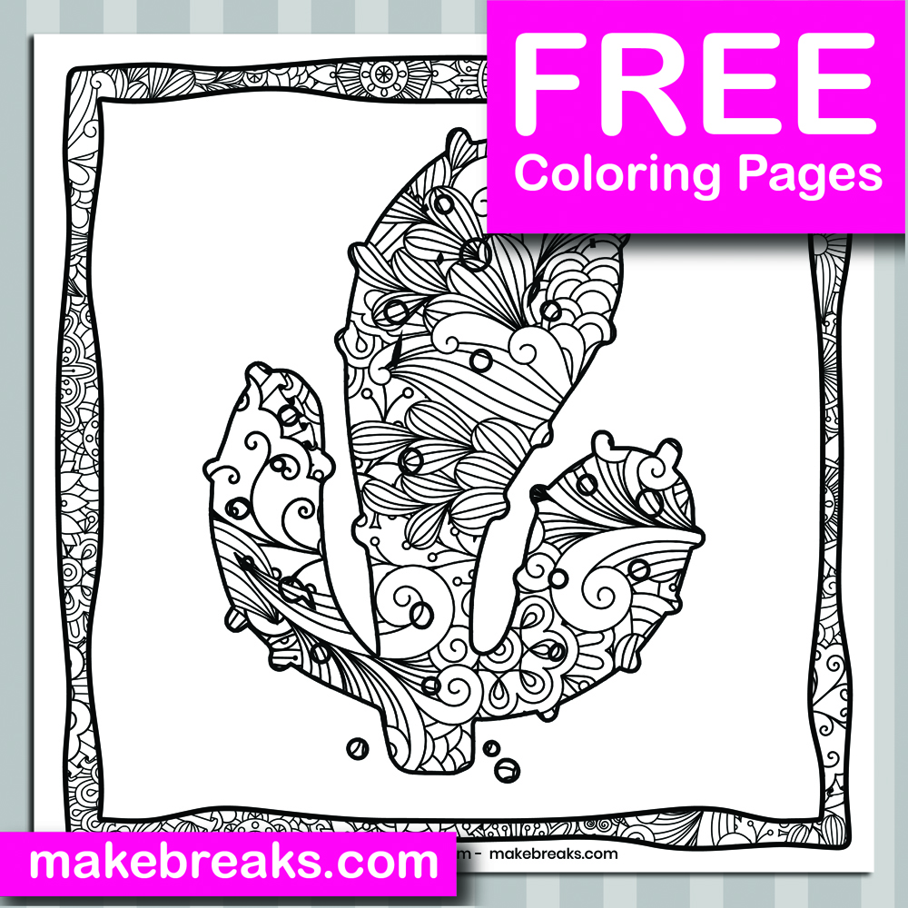 Free Cactus (07) Coloring Page