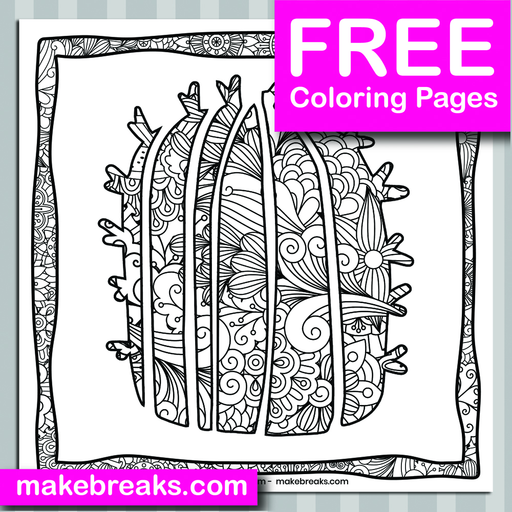 Free Cactus (11) Coloring Page