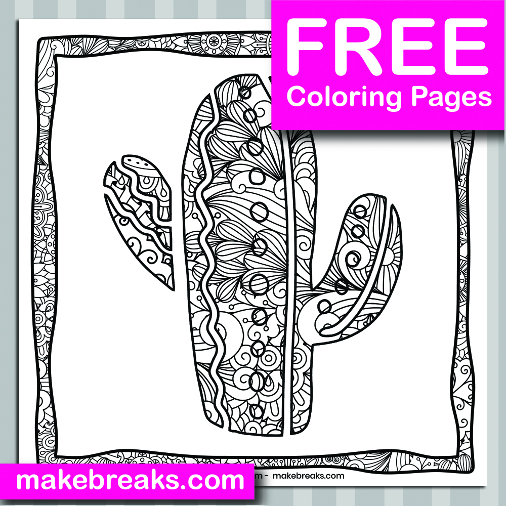 Free Cactus (13) Coloring Page