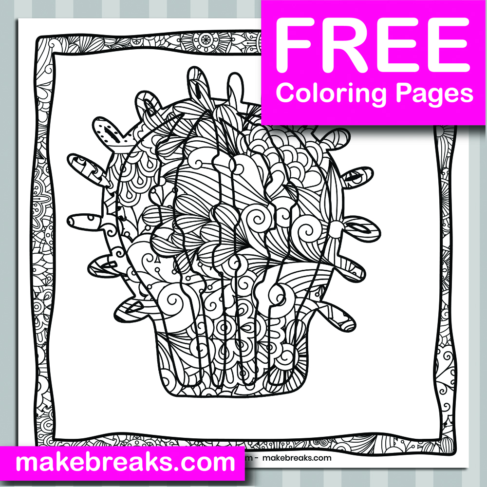 Free Cactus (14) Coloring Page