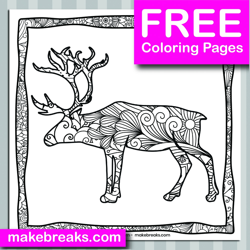 Free Deer Animal Coloring Page