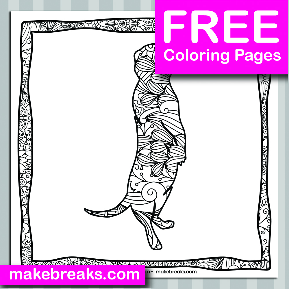 Free Meercat Animal Coloring Page