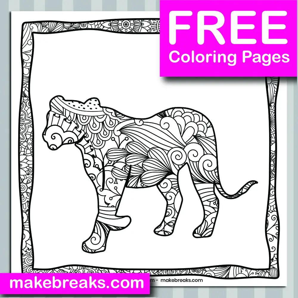 Free Tiger Animal Coloring Page