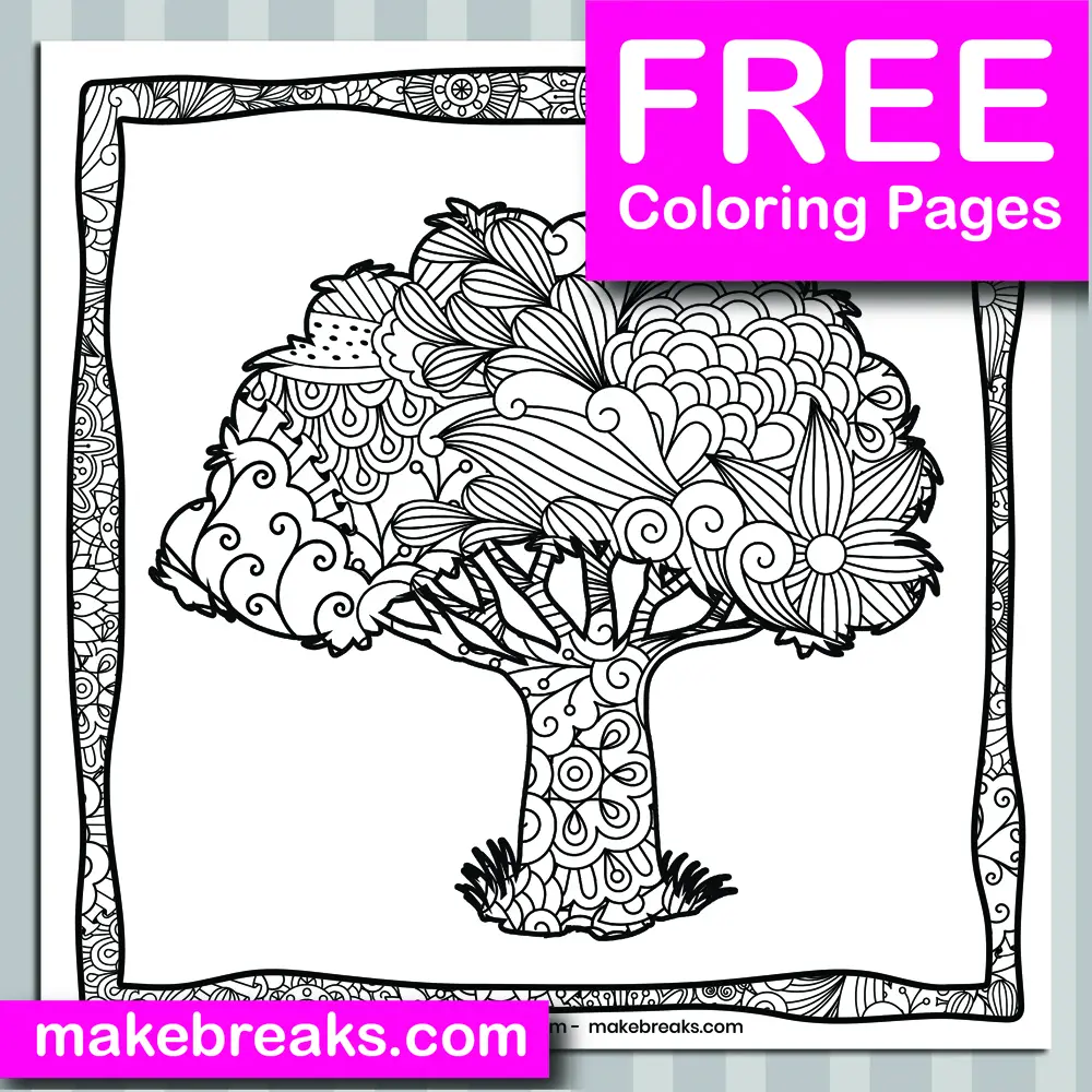 Free Tree (03) Coloring Page
