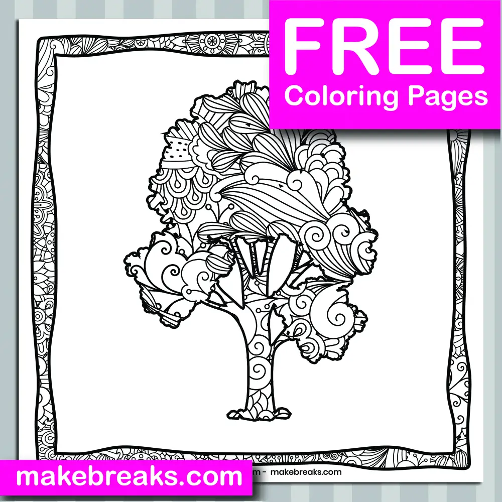 Free Tree (04) Coloring Page