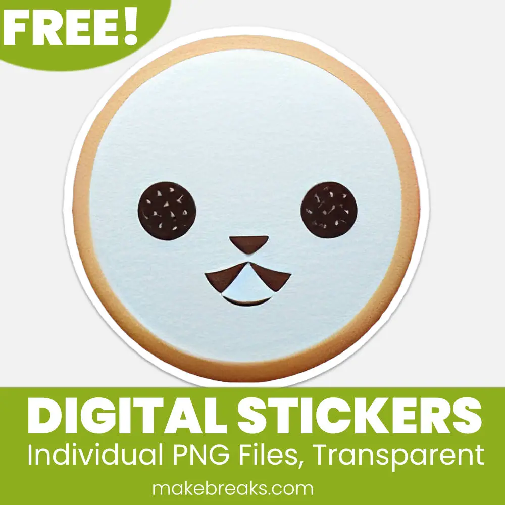 Free Cute Panda Face Cookie Digital Planner Stickers – PNG Files