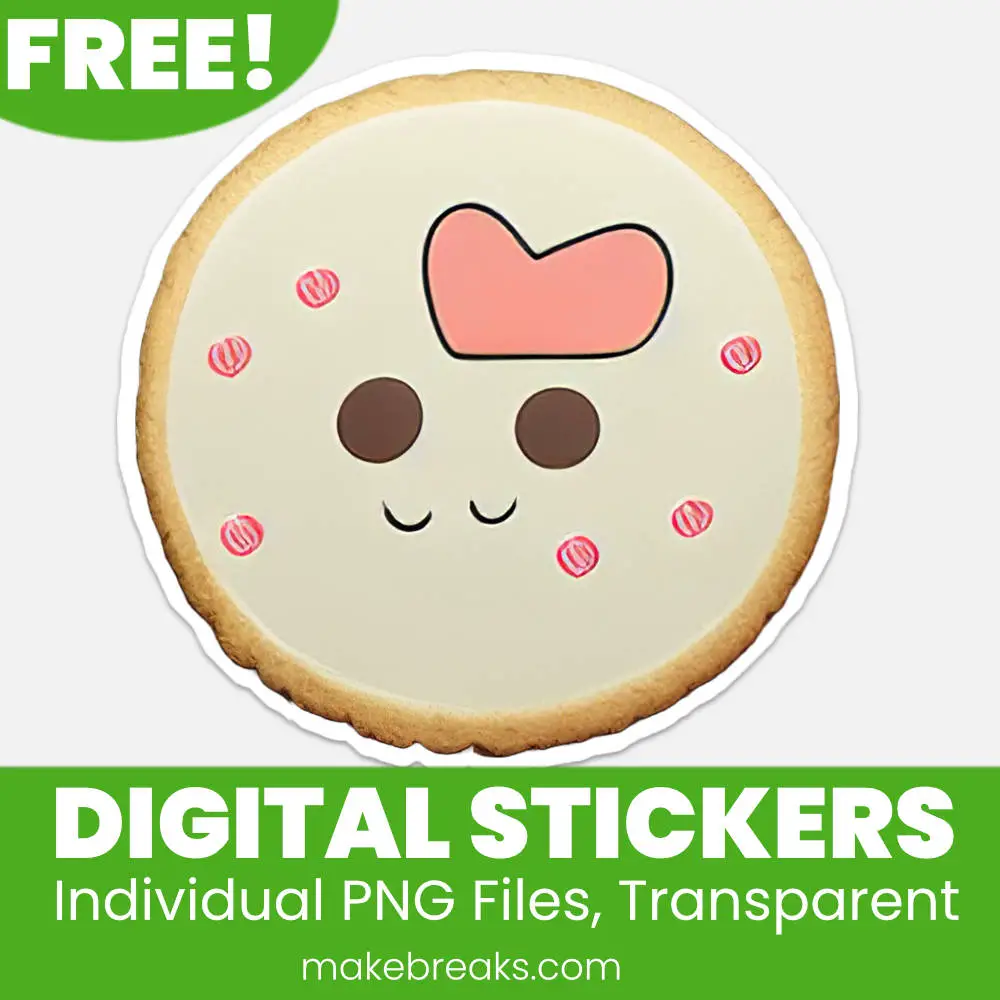 Free Cute Cookie Digital Planner Stickers – PNG Files